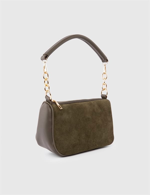 Butwal Khaki Suede Women's Shoulder Bag