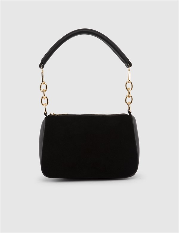 Butwal Black Suede Women's Shoulder Bag