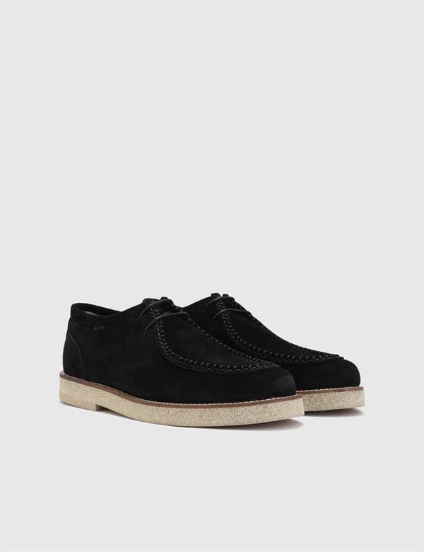Buxton Black Suede Leather Men's Oxford