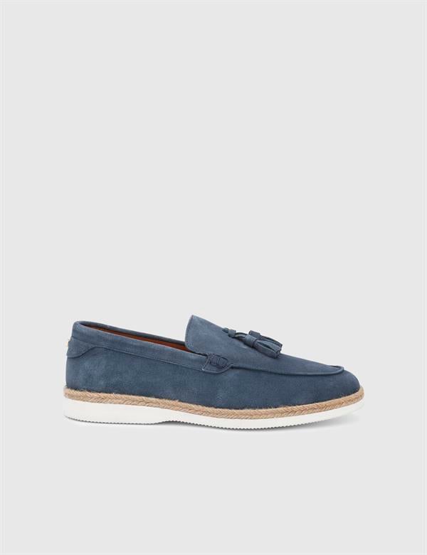 Caistor Hakiki Süet Mavi Erkek Loafer