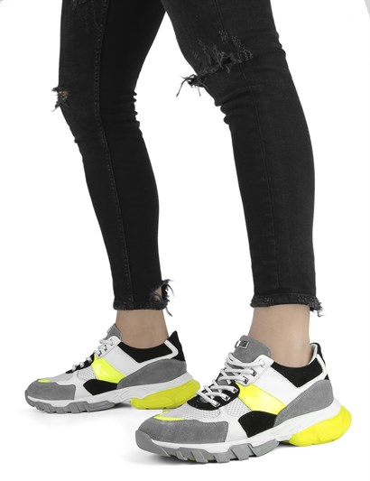 Carlotta Men's Sneaker Grey White Neon