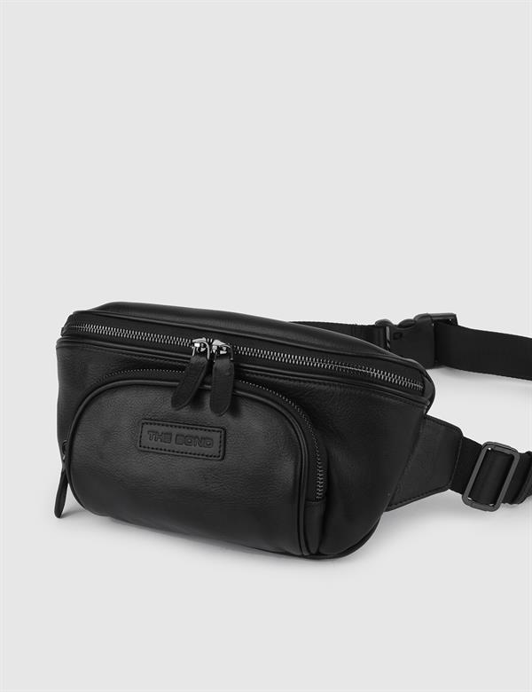 Castor Black Floater Leather Men's Belt Bag