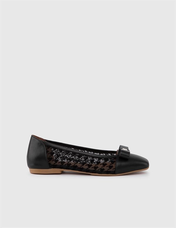 Castro Black Leather Women's Ballerina