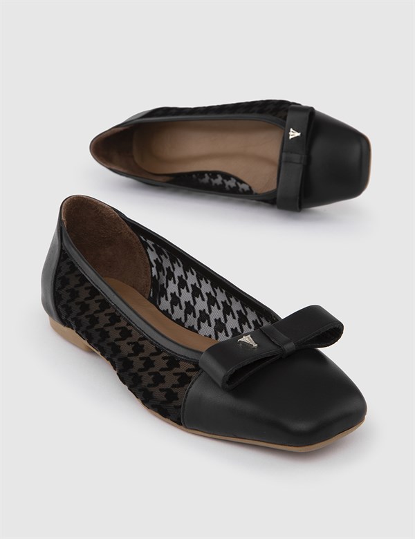 Castro Black Leather Women's Ballerina