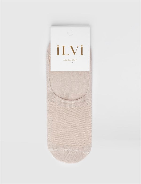 Caylin Beige Bamboo Women's No Show Socks