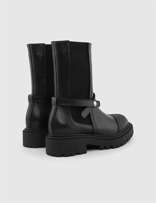Cella Black Leather Women's Boot