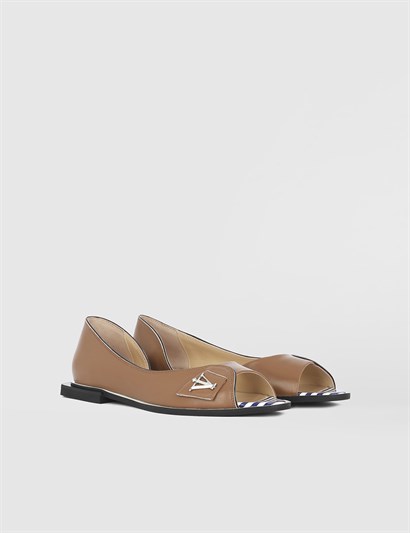 Cevna Saddle Brown Leather Women's Ballerina