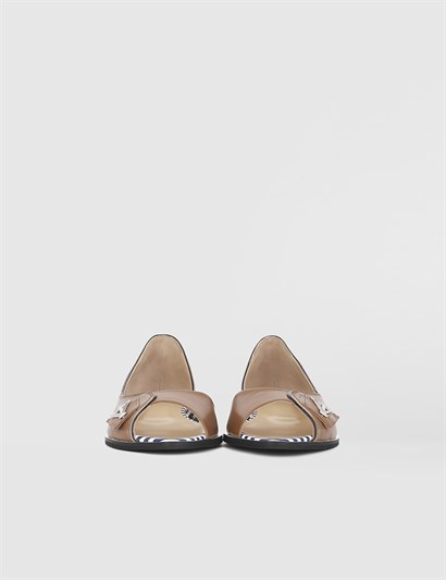 Cevna Saddle Brown Leather Women's Ballerina