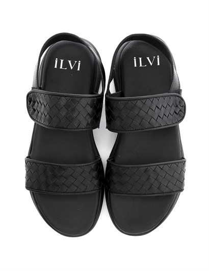 Charles Men's Sandal Black Braid Nappa