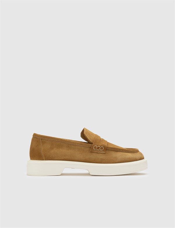 Cian Camel Suede Leather Women's Loafer
