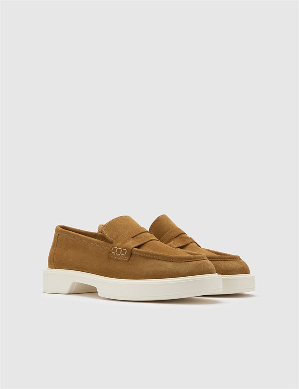 Cian Camel Suede Leather Women's Loafer