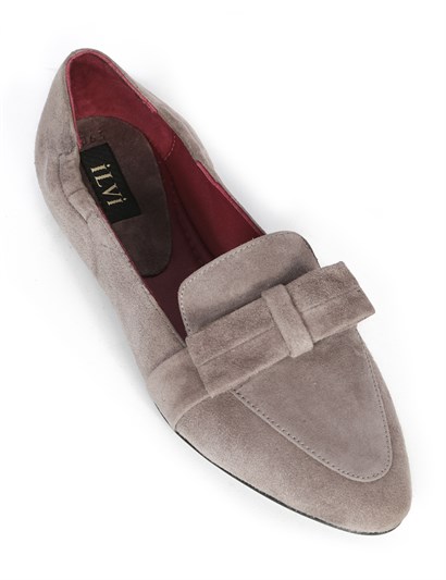 Cina Women's Ballerina Mink Suede