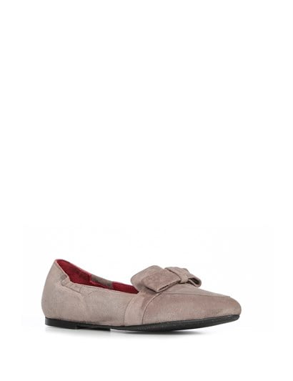 Cina Women's Ballerina Mink Suede