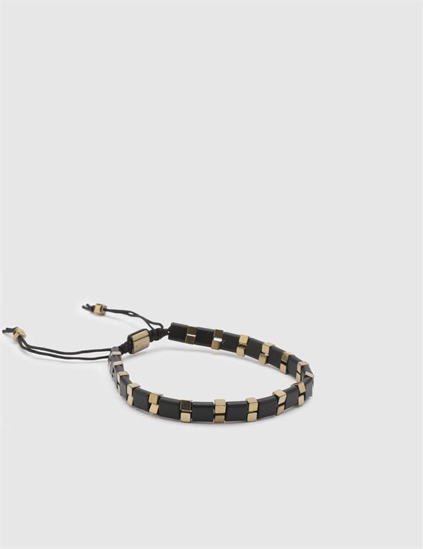 Colborne Black Natural Stone Men's Bracelet