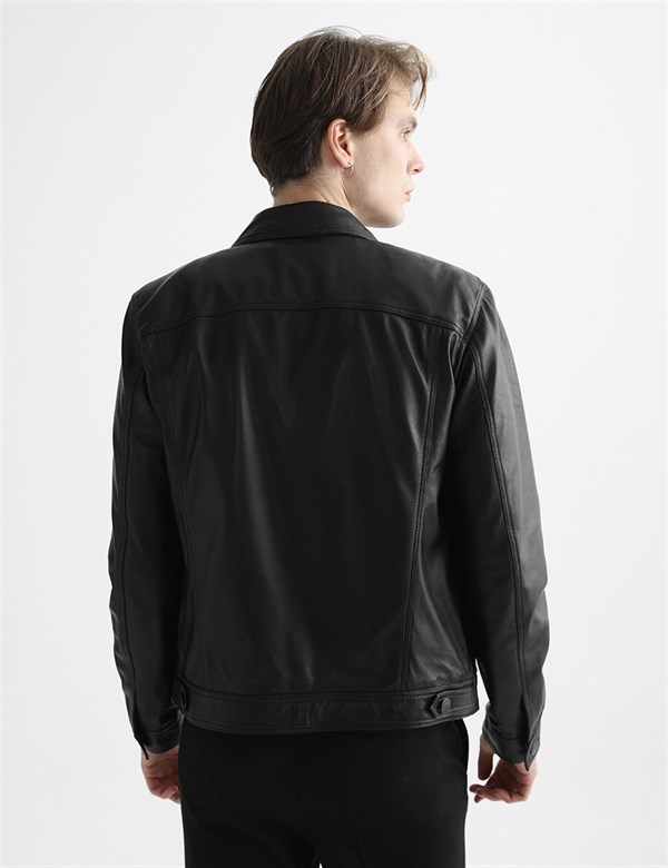 Cyril Black Leather Men's Jacket