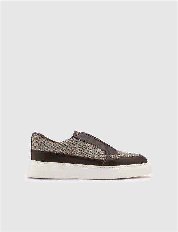 Daniele Brown Leather-Fabric Men's Sneaker