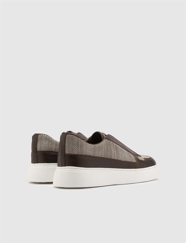 Daniele Brown Leather-Fabric Men's Sneaker