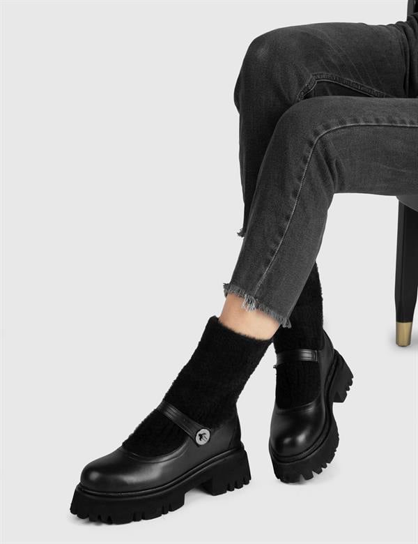 Dante Black Leather Women's Boot
