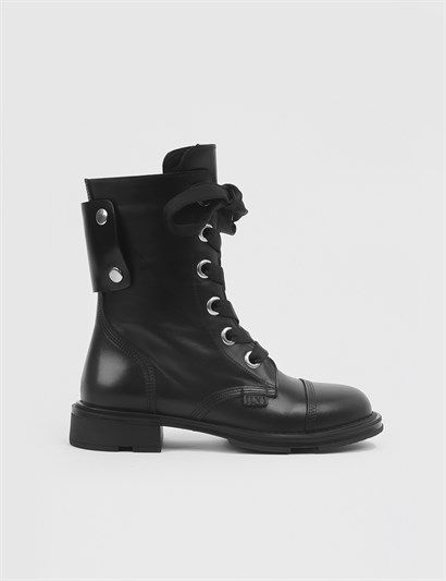 Dazy Black Leather Women's Boot