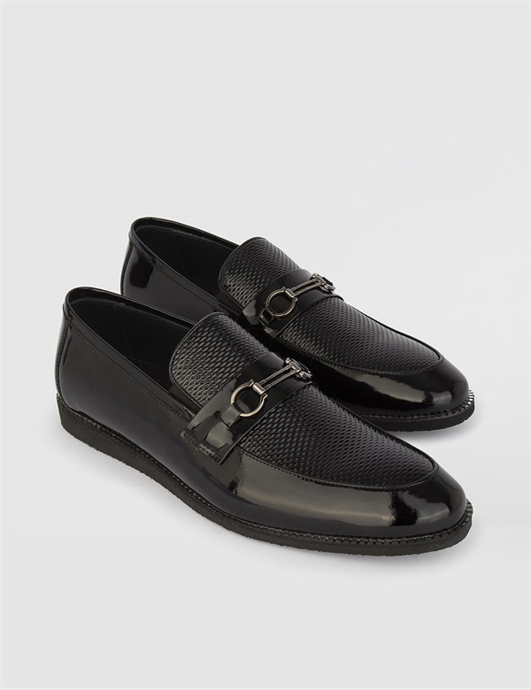 Delmer Hakiki Rugan Deri Erkek Siyah Klasik Ayakkabı