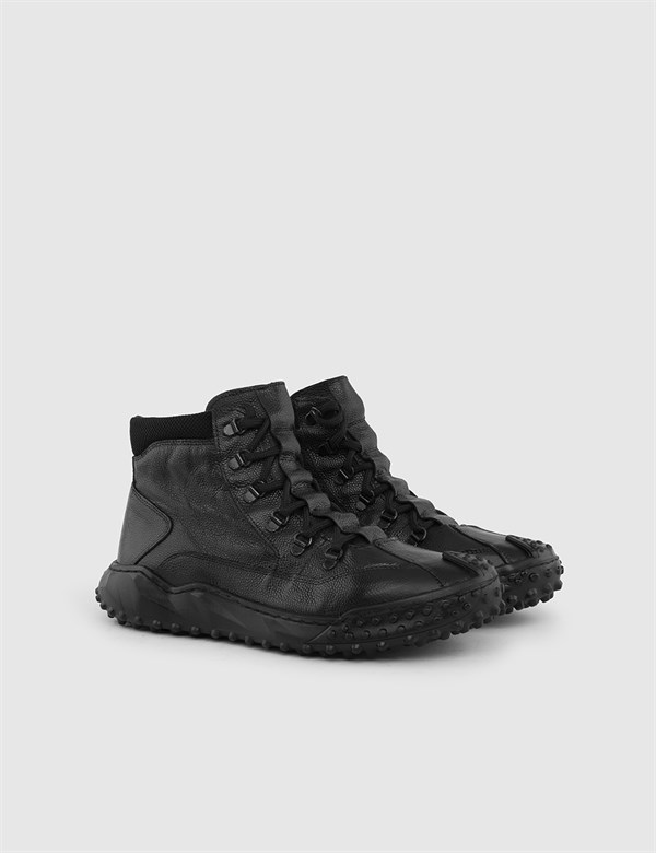 Dereck Black Floater Leather Men's Boot