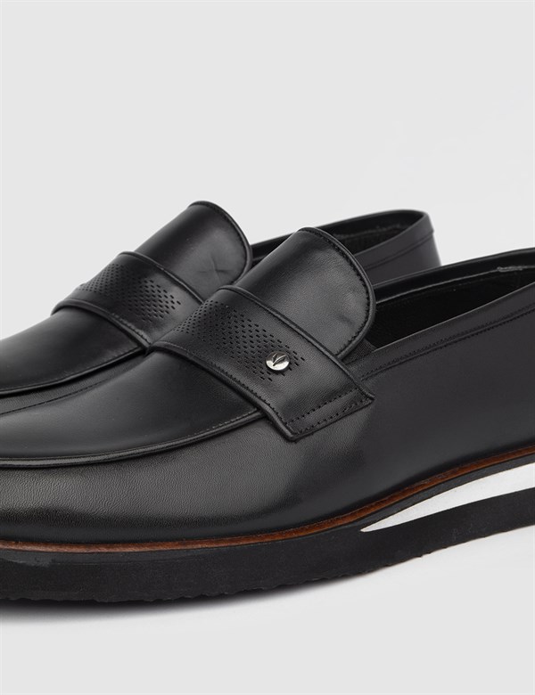 Dewitt Black Leather Men's Daily Shoe