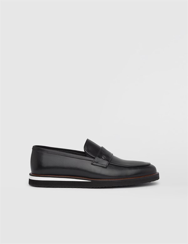 Dewitt Black Leather Men's Daily Shoe
