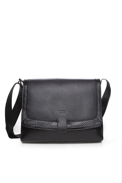 Dior Erkek Omuz Çanta Siyah Floter - Siyah Kroko