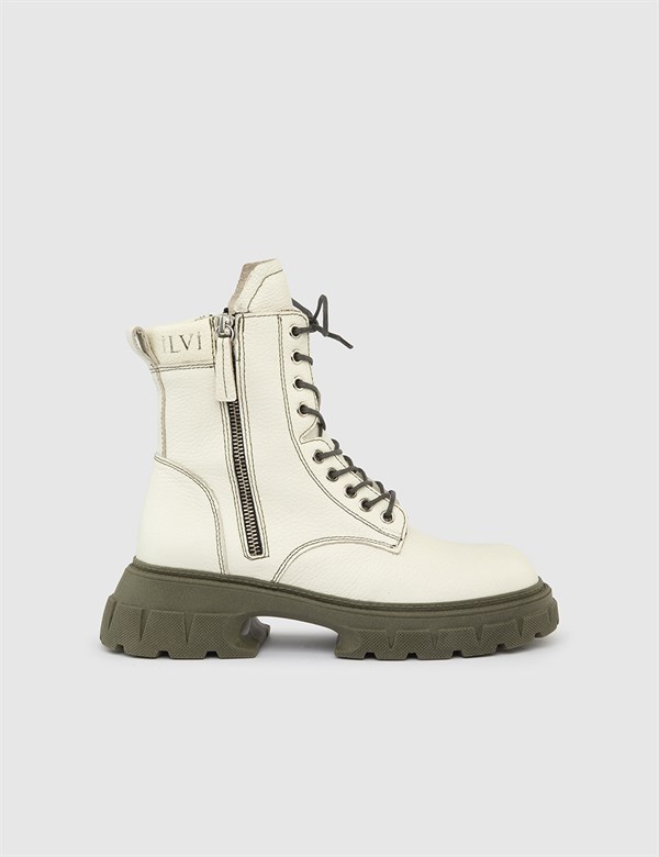 Dirk White Floater Leather Women's Boot