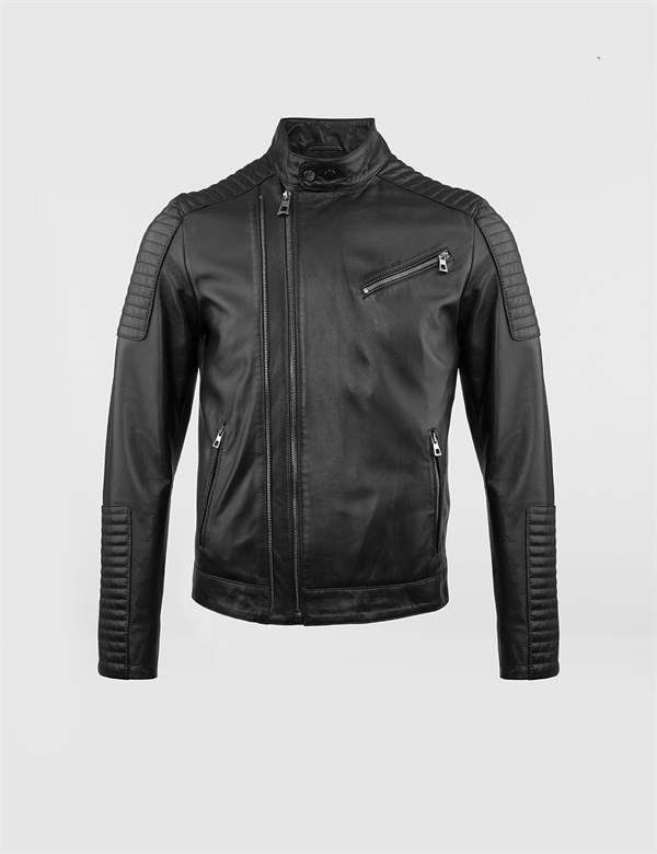Dogg Black Leather Men's Jacket