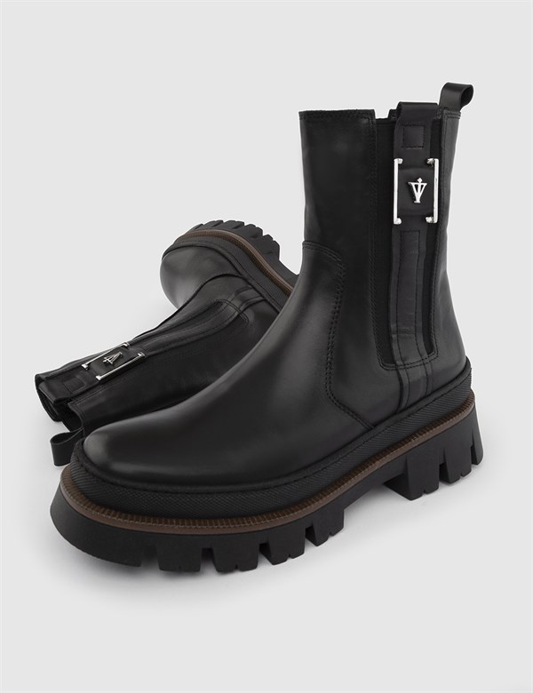 Dunn Black Leather Women's Boot