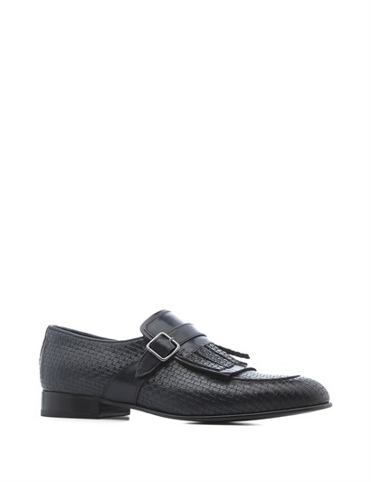 Dyuti Men's Moccasin Navy Blue Braid
