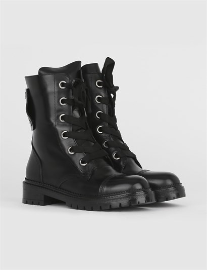 Ellie Black Leather Women's Boot