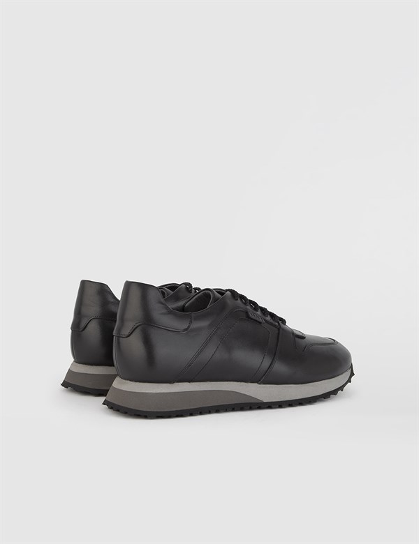 Emrick Black Leather Men's Sneaker