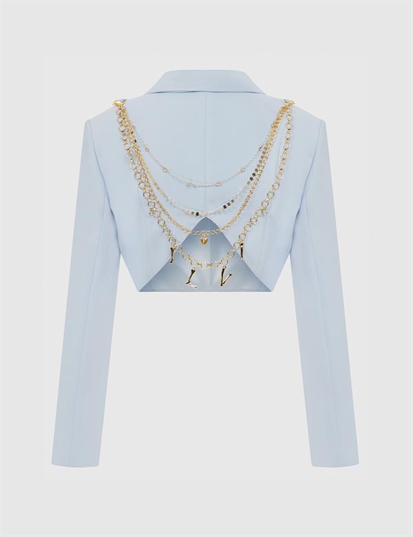 Esi Blue Women's Crop Jacket