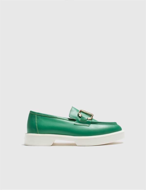 Estes Green Floater Leather Women's Loafer