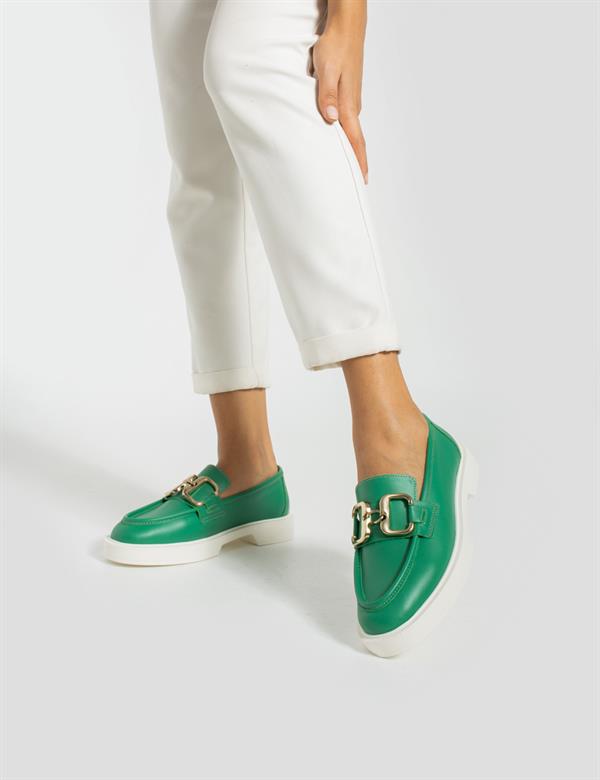 Estes Green Floater Leather Women's Loafer