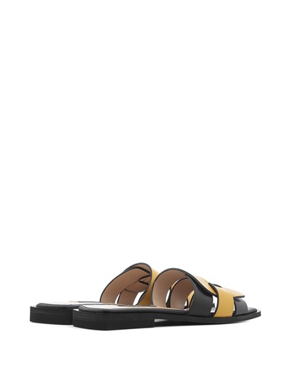 Eves Women's Slipper Mustard-Black Leather