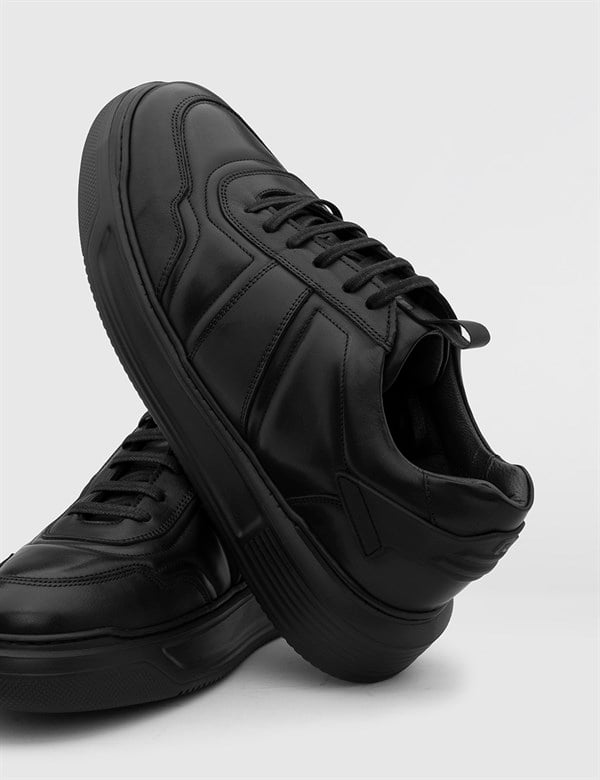 Fagus Black Nappa Leather Men's Sneaker