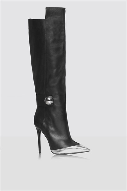 Falal Women's Heeled Boot Black Leather