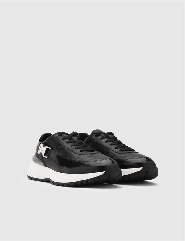 Ferdina Black Leather Men's Sneaker