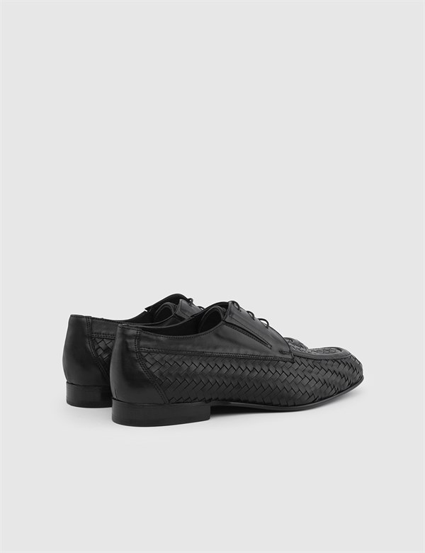 Festuca Black Woven Leather Men's Classic Shoe