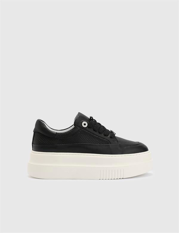 Fien Black Floater Leather Women's Sneaker