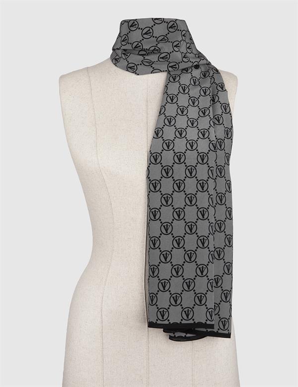 Forssa Dark Grey-Black Crêpe Women's Shawl