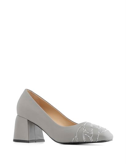 Fuzy Women's Pump Grey Leather