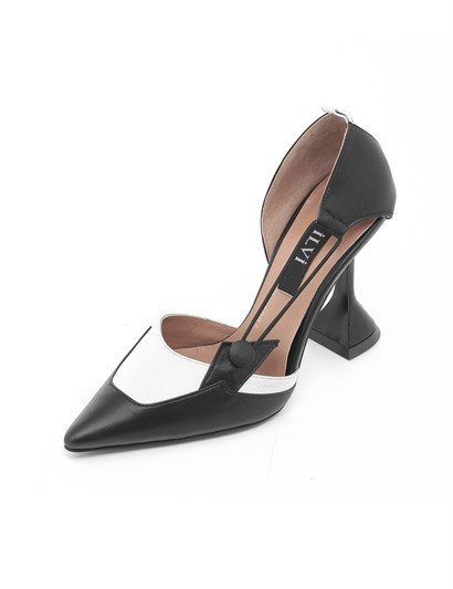 Gala Women's Stiletto Black-White Leather