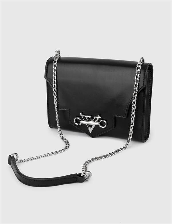 Gan Black Leather Women's Shoulder Bag
