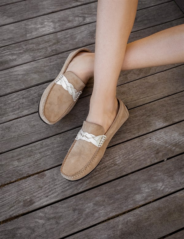 Ganta Beige Suede Men's Moccasin