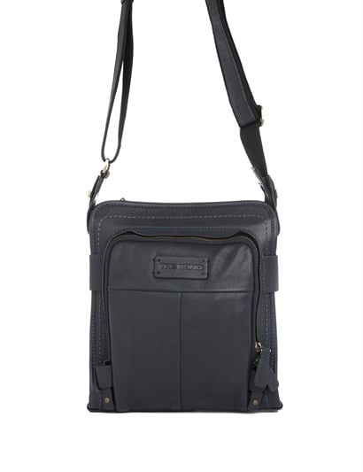 Garland Navy Blue Leather Men's Shoulder Bag