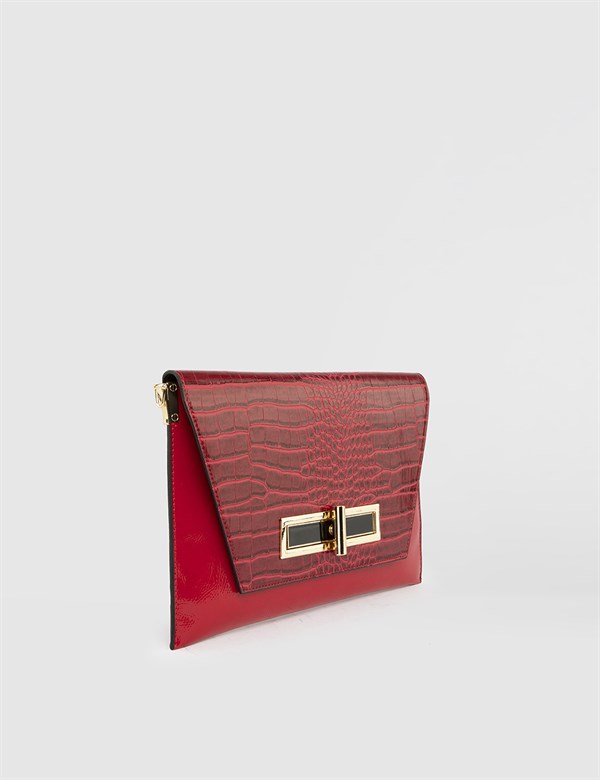 Gellir Red Crocodile Women's Handbag